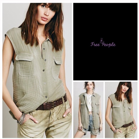 Free People Tops - Free People Buttondown Tank🆕